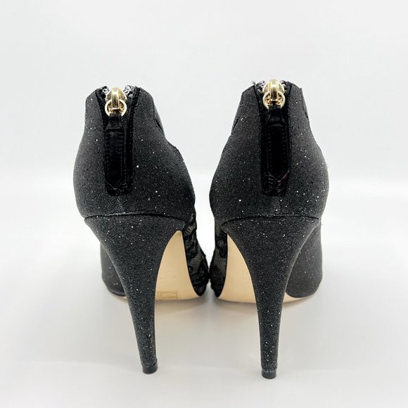 VALENTINO 39 US 9  Lace Crystal Nude Black Booties Stiletto Box and Dust Cover - Picture 4 of 16